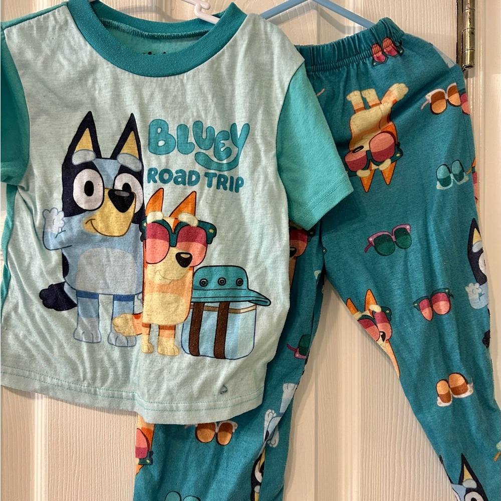 BLUEY Road Trip Kids Pajamas Set - Teal
